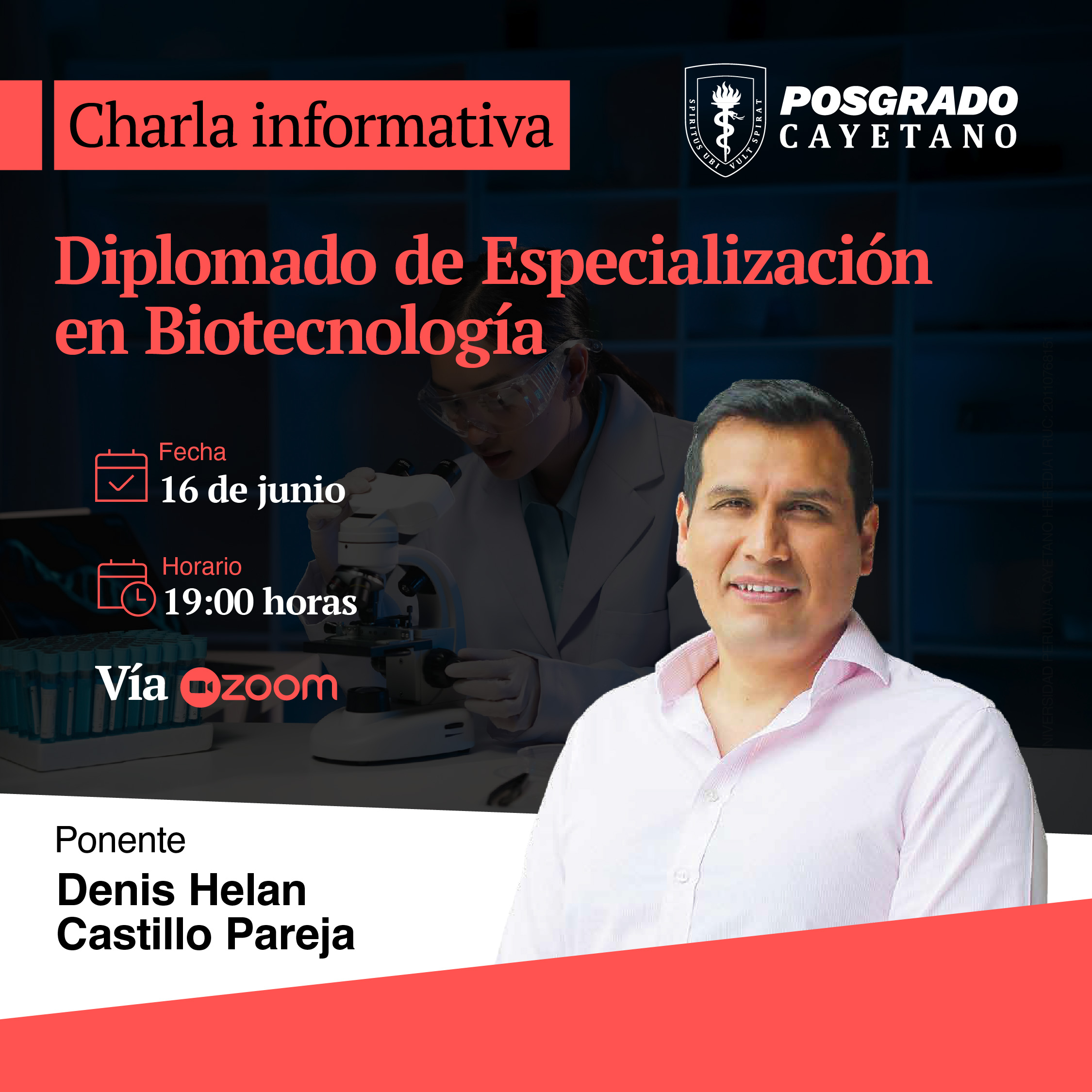 Charla Informativa: Diplomado de Especialización en Biotecnología