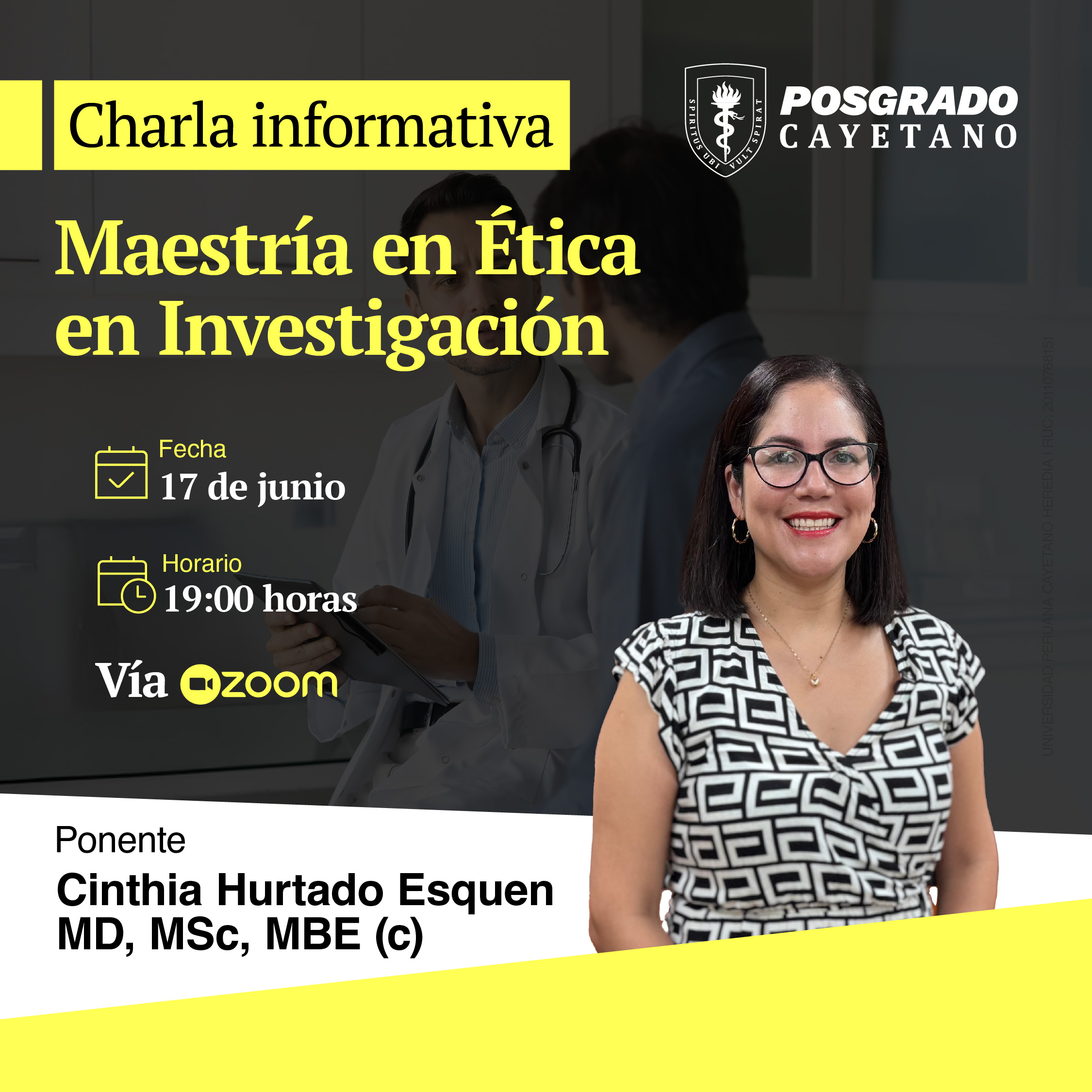 Charla informativa: Maestría en Ética en Investigación