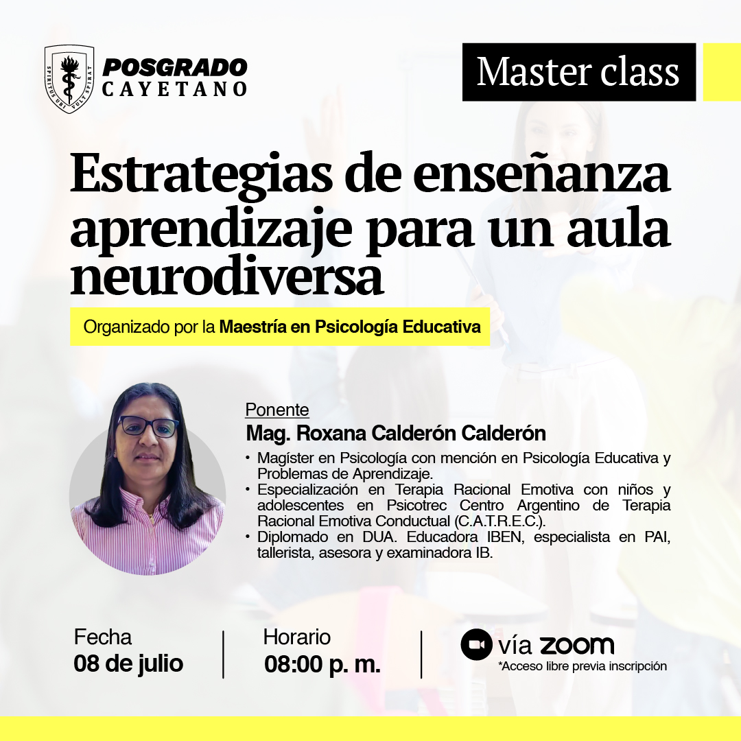 Masterclass – Estrategias de enseñanza aprendizaje para un aula neurodiversa