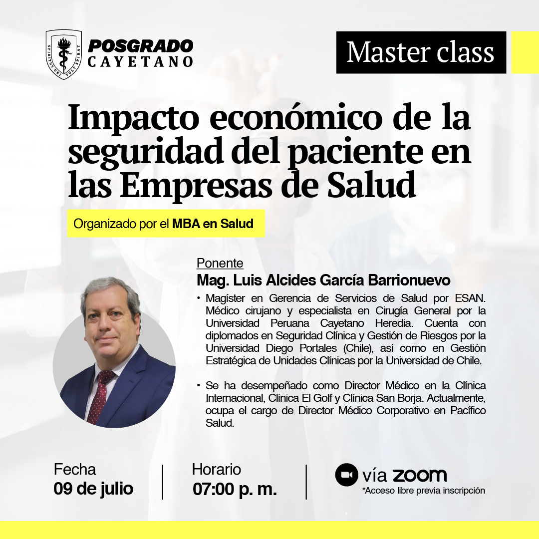 Charla informativa – Impacto económico de la seguridad del paciente en las Empresas de Salud