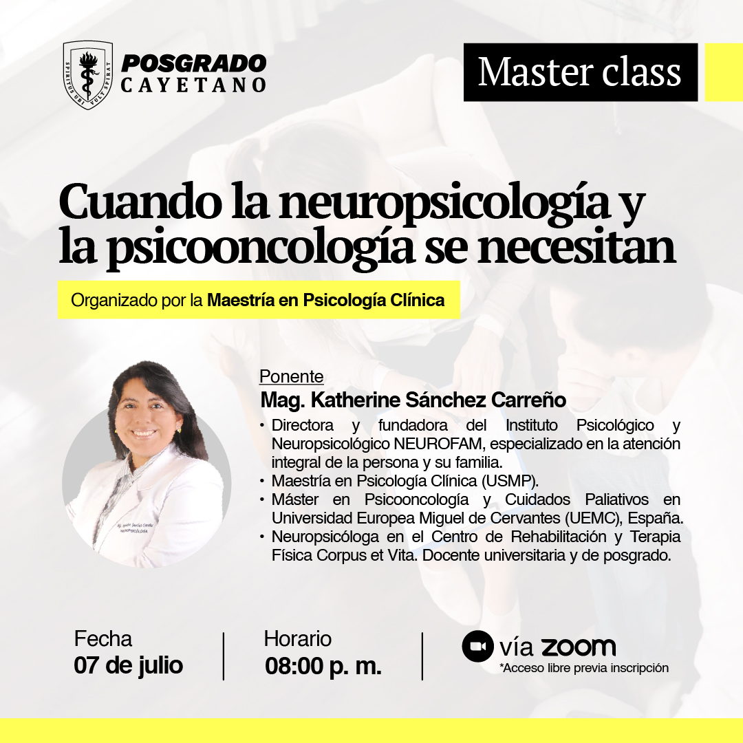 Masterclass – Cuando la neuropsicologÃa y la psicooncologÃa se necesitan