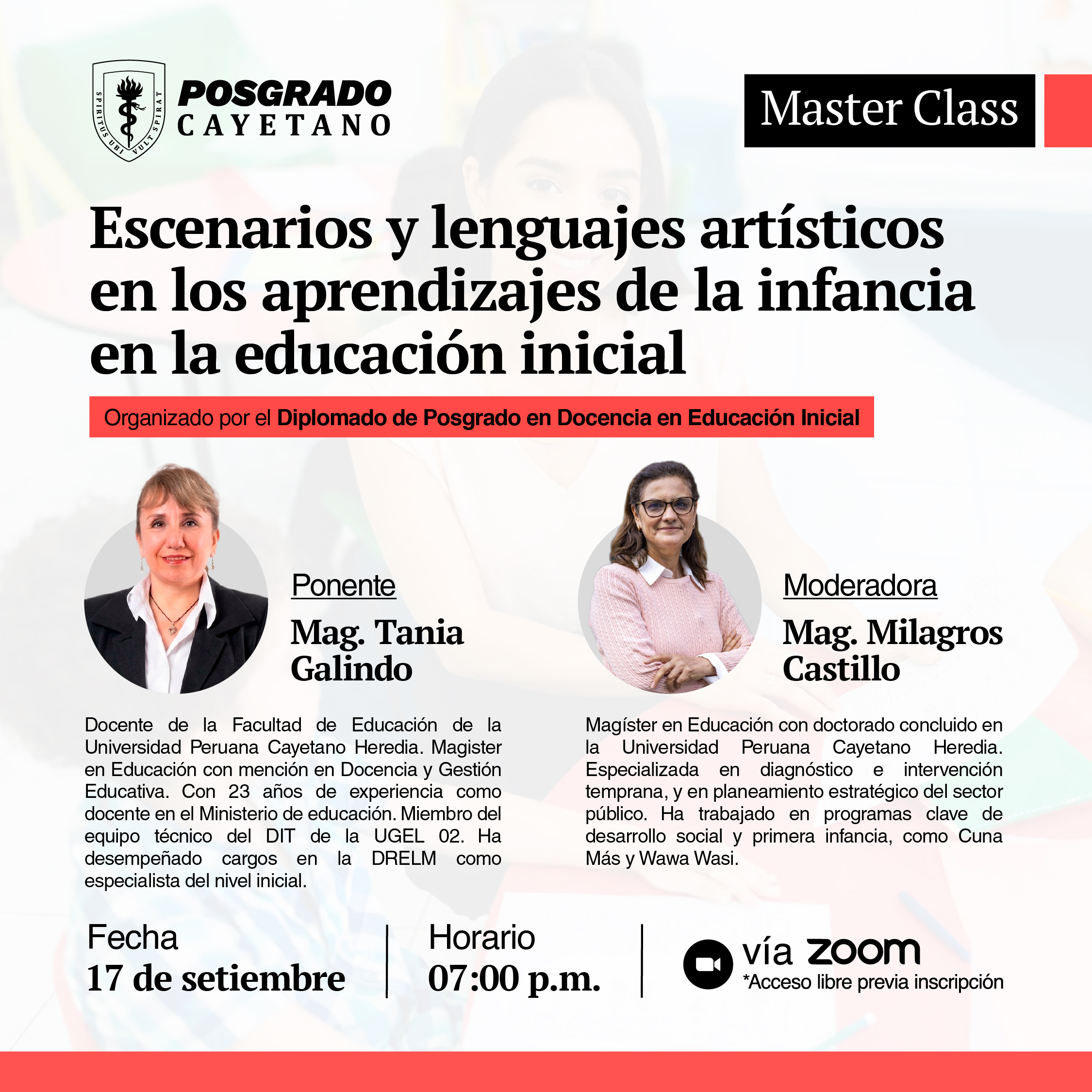 Masterclass – Escenarios y lenguajes artísticos en los aprendizajes de la infancia en la educación inicial