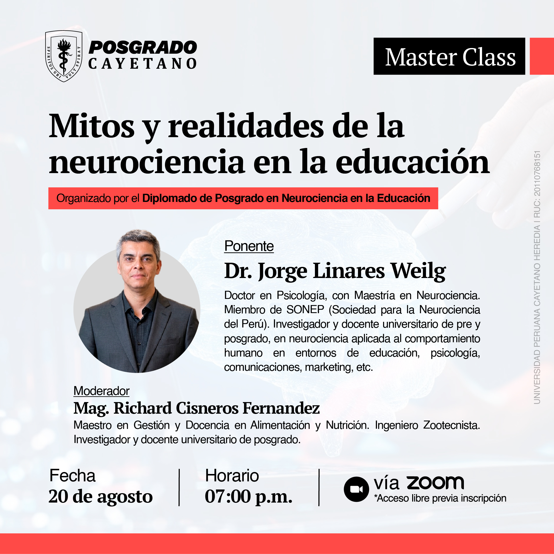 Masterclass – Mitos y realidades de la neurociencia en la educación