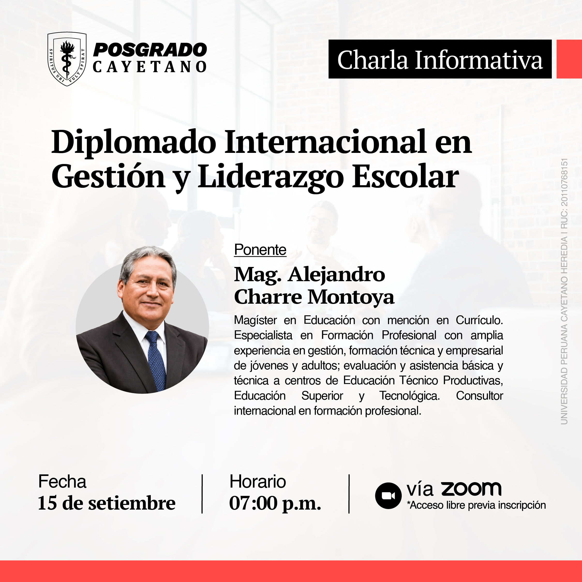 Charla Informativa – Diplomado Internacional en Gestión y Liderazgo Escolar